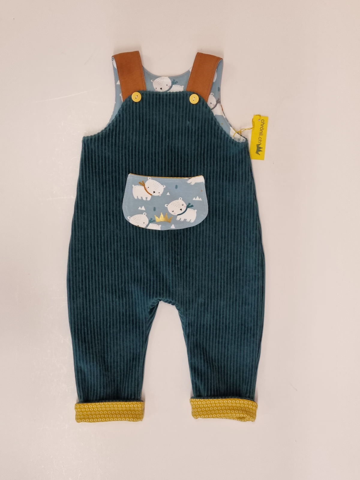 Latzhose Jule aus Bio-Baumwolle handgemacht von Chrönli (68cm)