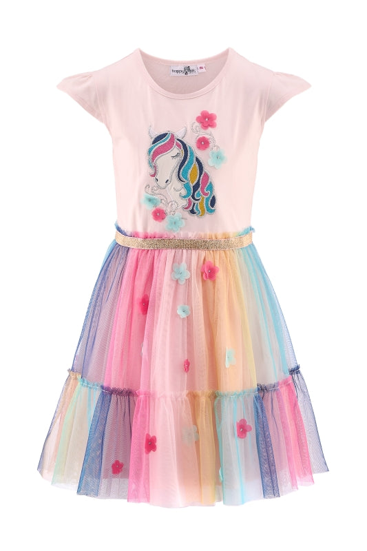 Kleid Pferd mit Blumen bunt von Happy Girls