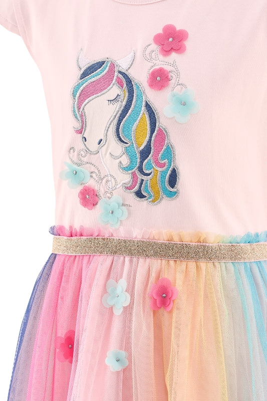 Kleid Pferd mit Blumen bunt von Happy Girls
