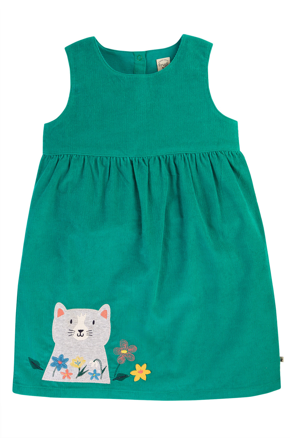 Kleid Cord türkis mit Katze von Frugi