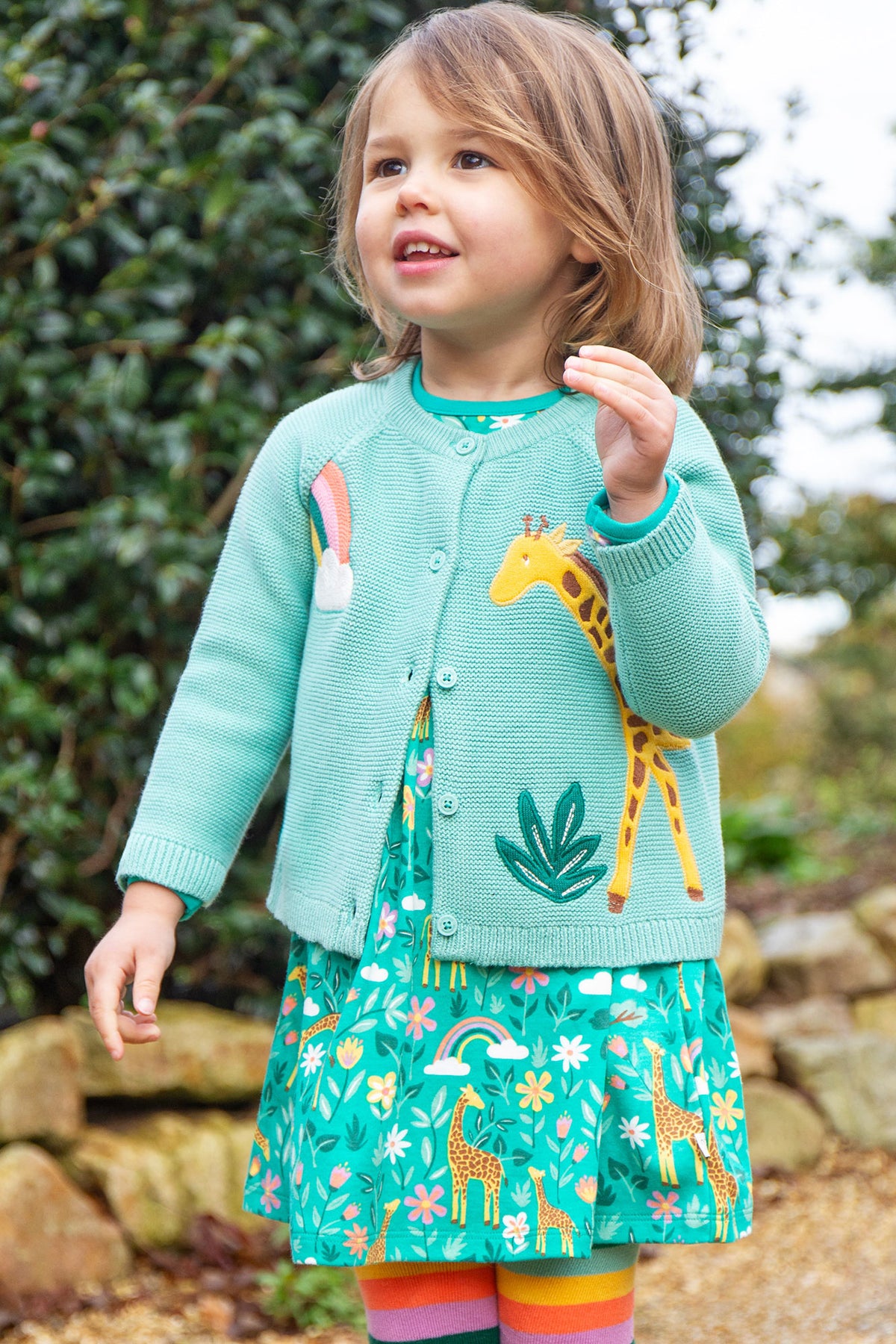 Strickjacke von Frugi Giraffe