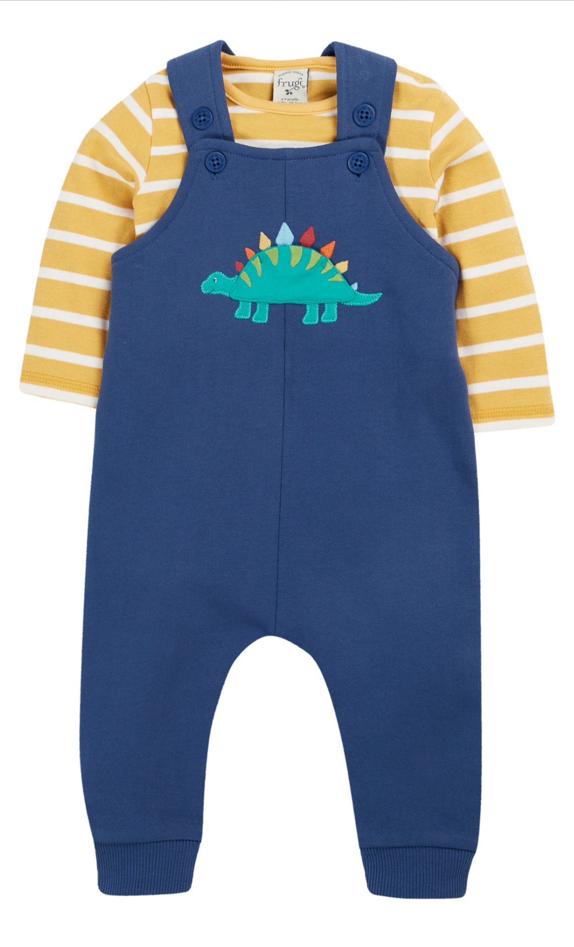 2-teiliger Dino Overall mit Langarmshirt von Frugi