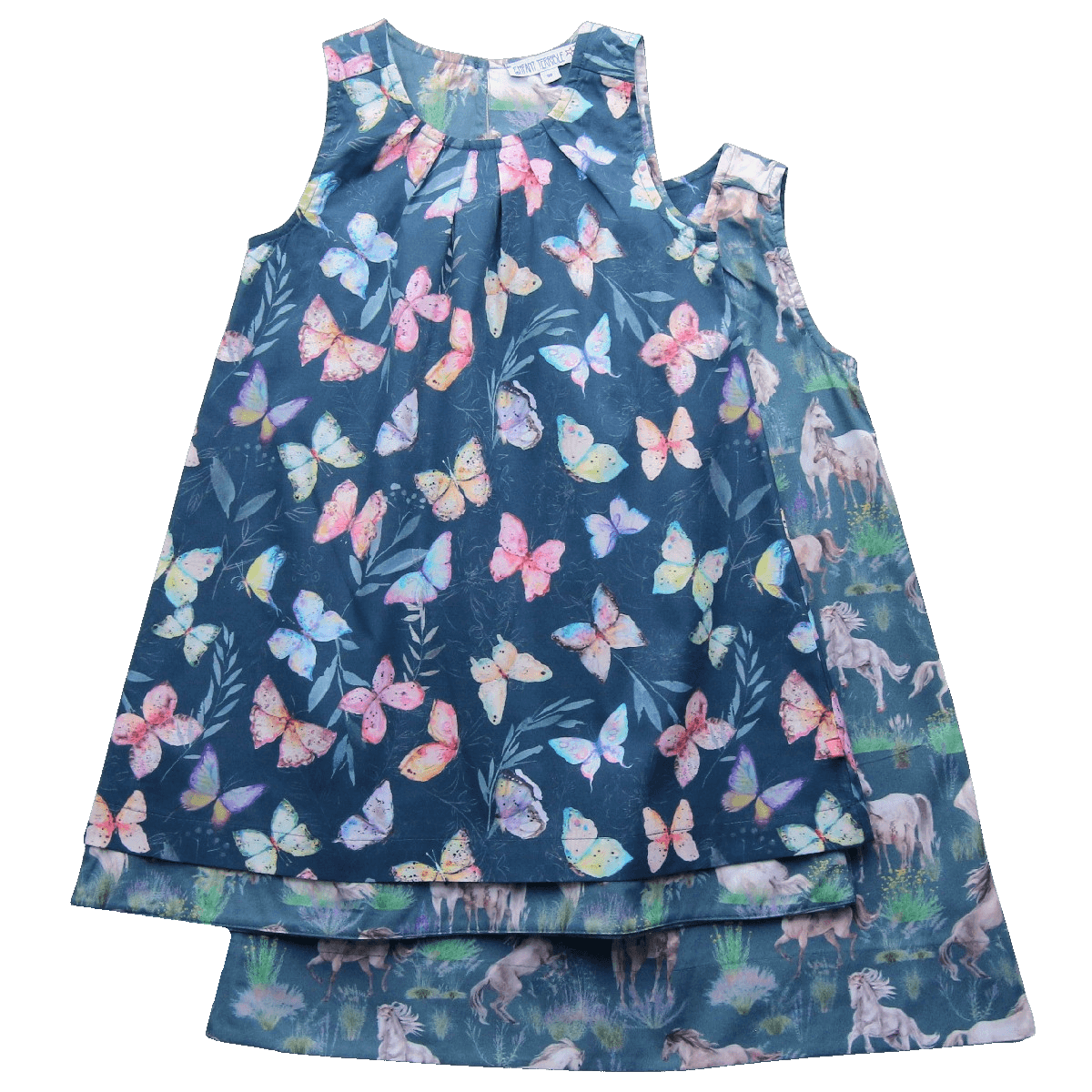 Wendekleid mit Schmetterlings- und Pferdedruck mit von Enfant Terrible
