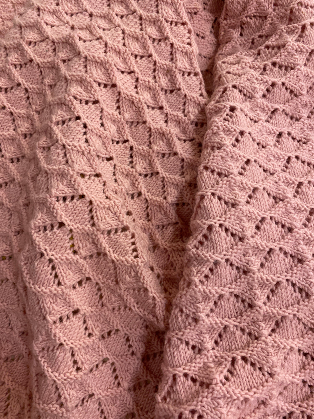Decke handgestrickt von Sandra aus 100% Merinowolle