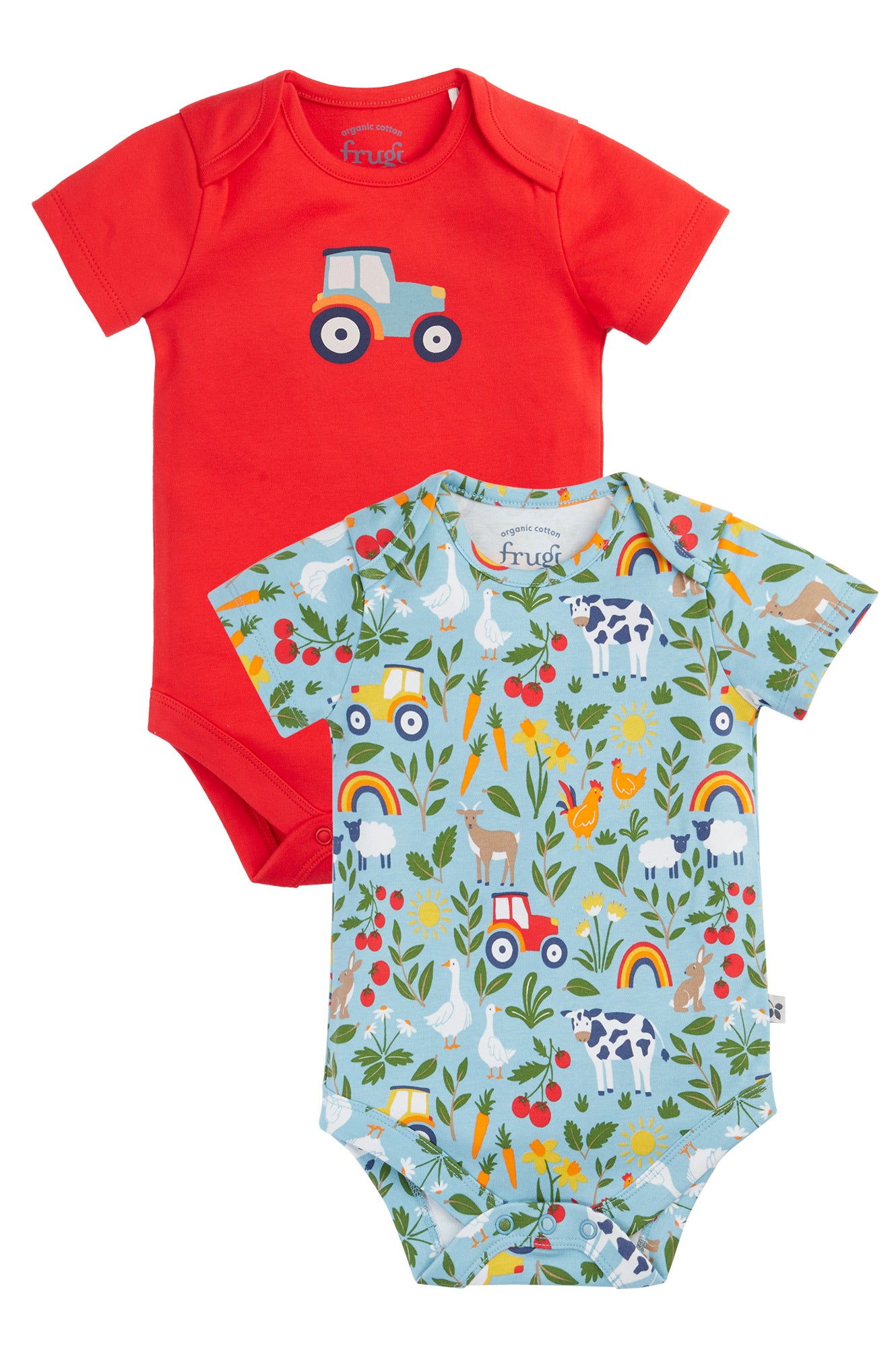 Body rot Traktor oder bunt mit Bauernhof von Frugi