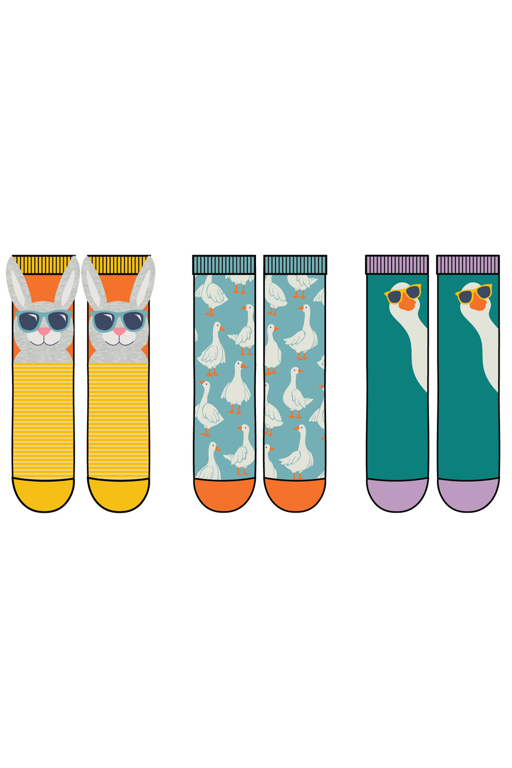Socken Set Tier mit Sonnenbrille von Frugi
