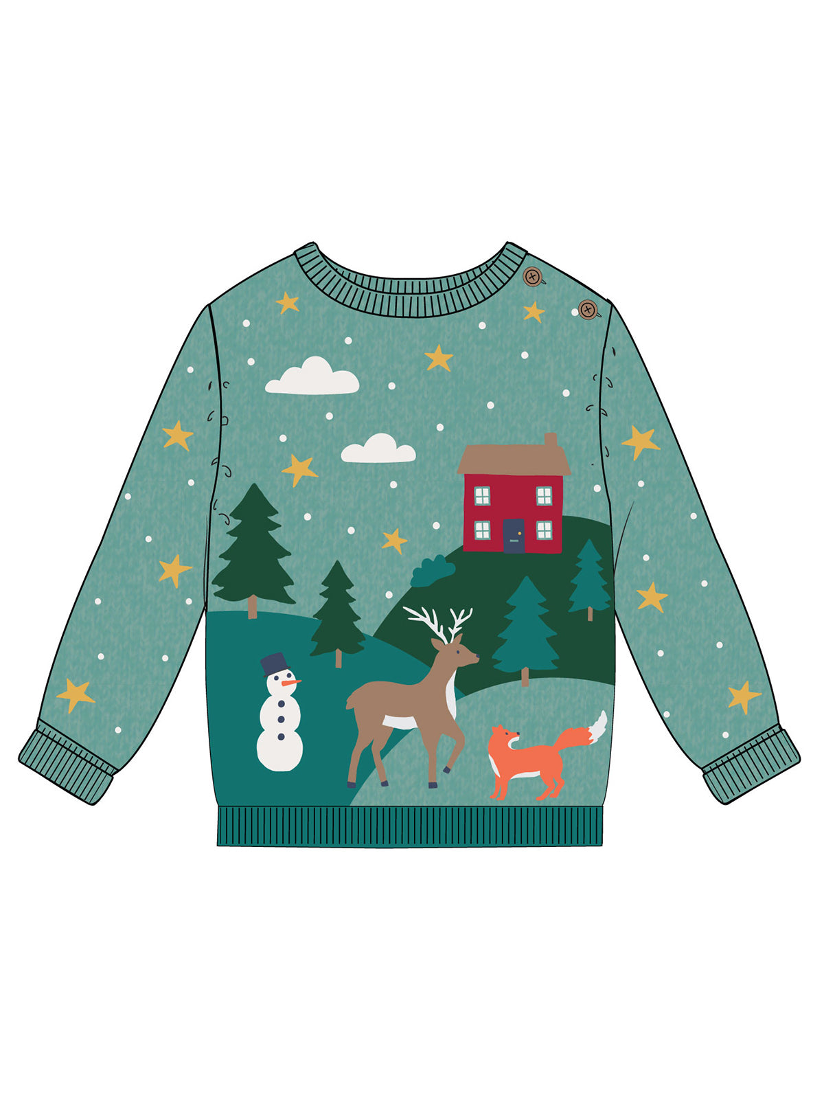 Strick-Pullover Schneewelt von Frugi