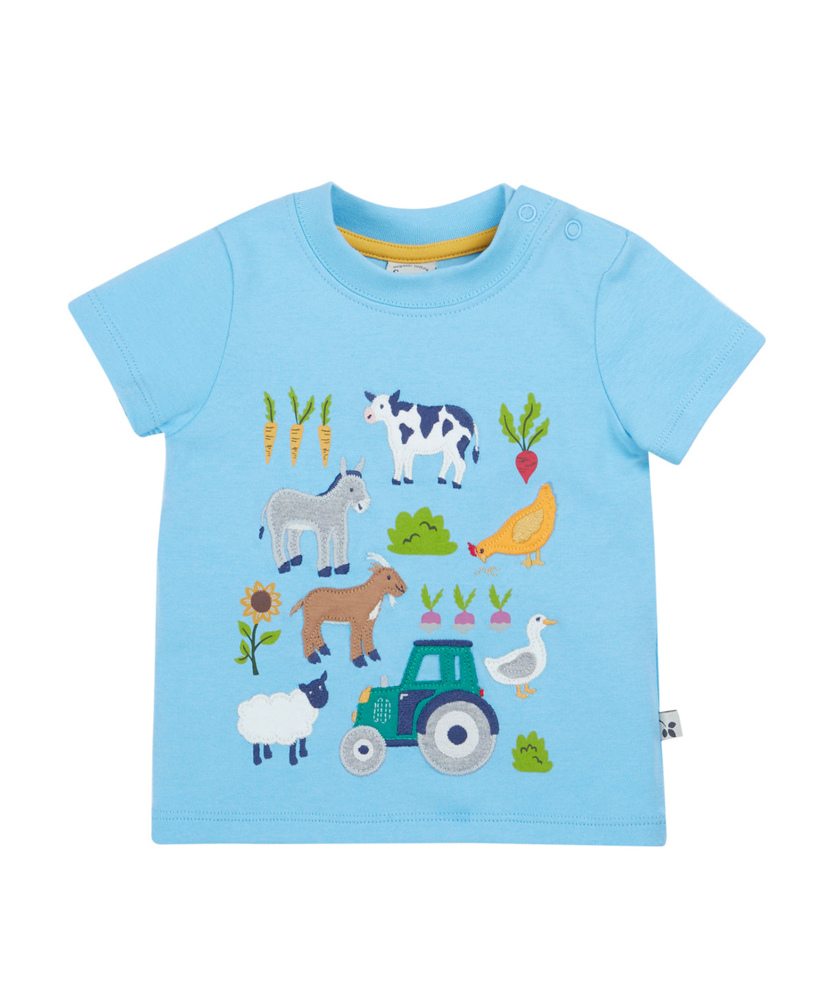 T-Shirt mit Bauernhof und Tieren von Frugi
