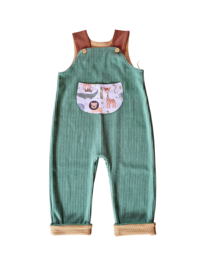 Latzhose Safari aus Bio-Baumwolle handgemacht von Chrönli (80cm)