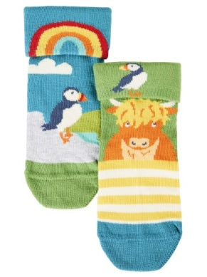 Socken Set Hochlandrind / Papageientaucher von Frugi