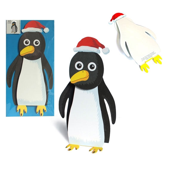 3D- Tierkarte Pinguin mit Baby