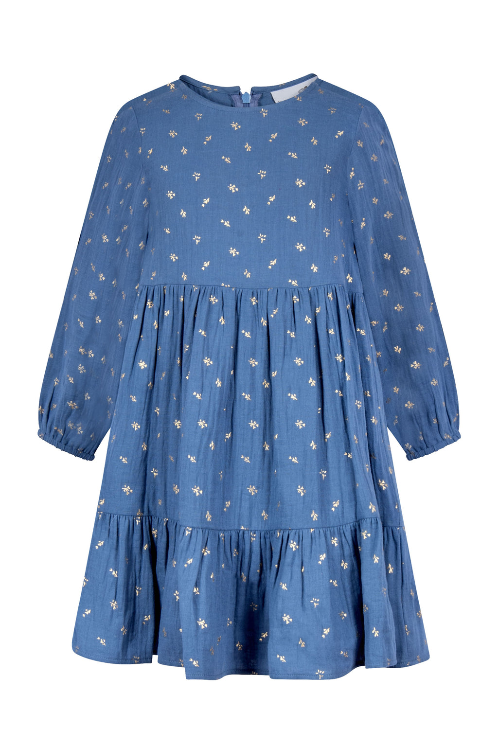 Kleid goldene Blätter in blau von Happy Girls