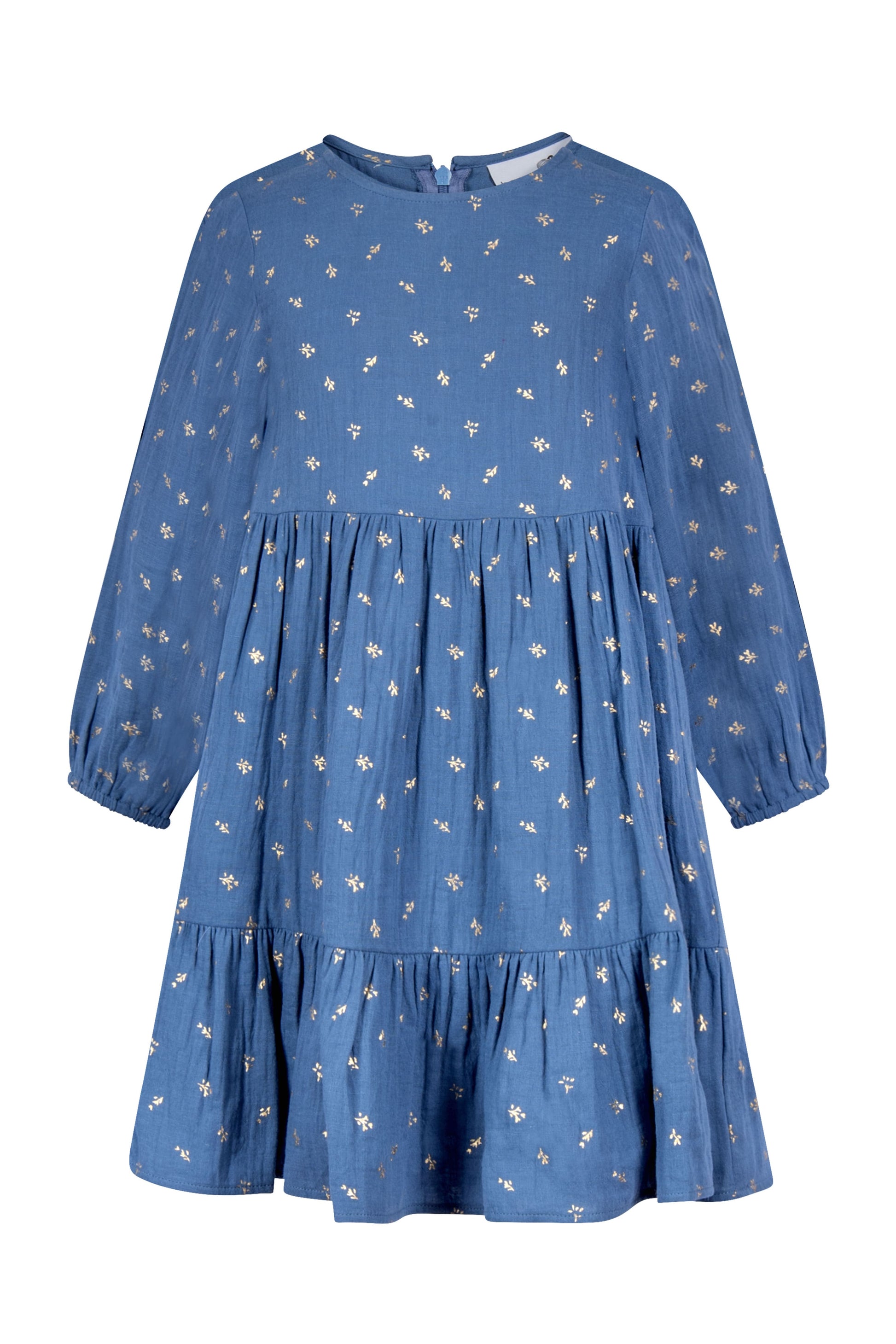 Kleid goldene Blätter in blau von Happy Girls