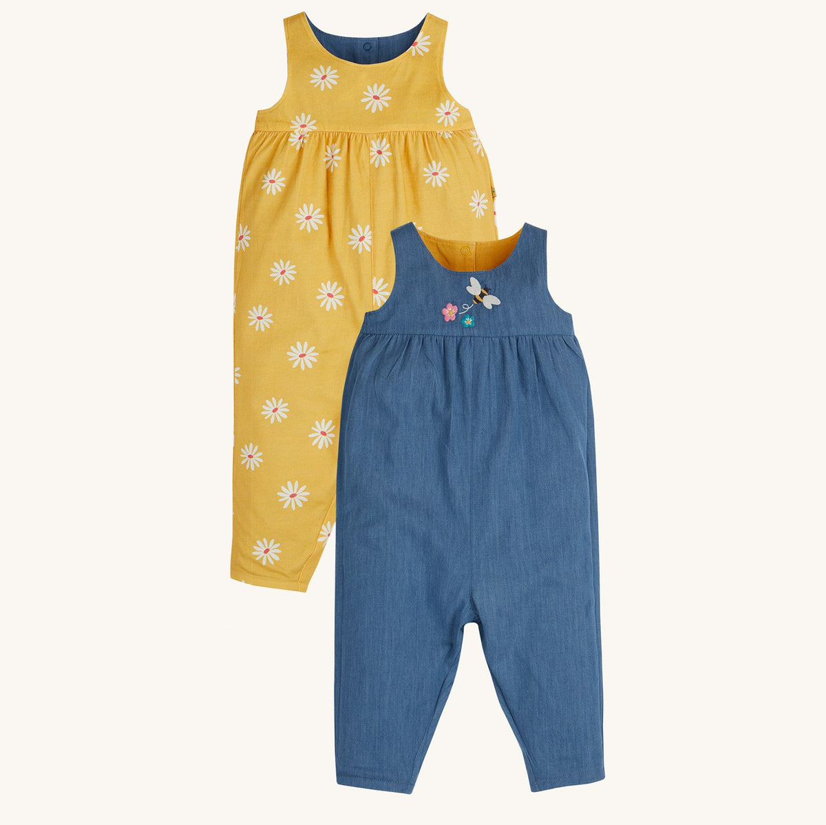 Wende Latzhose Jeans-Blume von Frugi