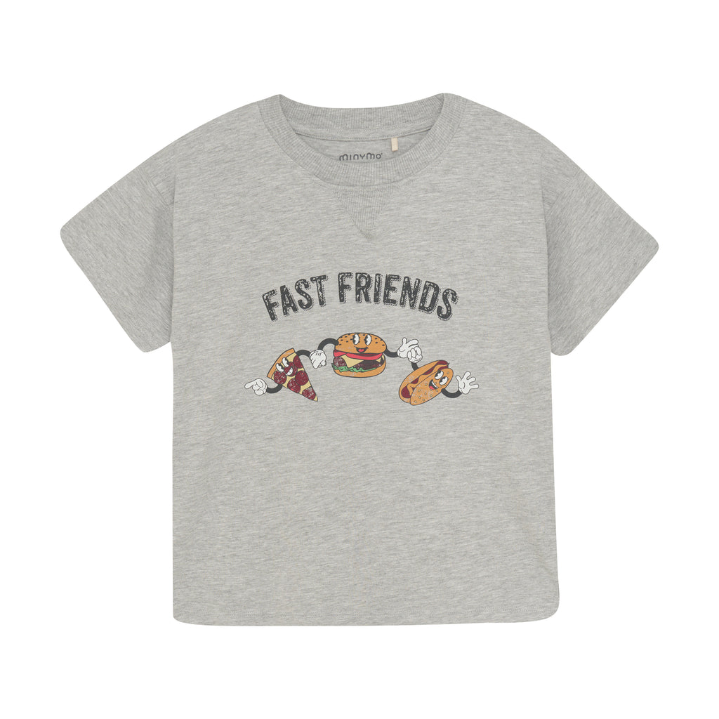 T-Shirt in grau ,, Fast Friends`` von Minymo