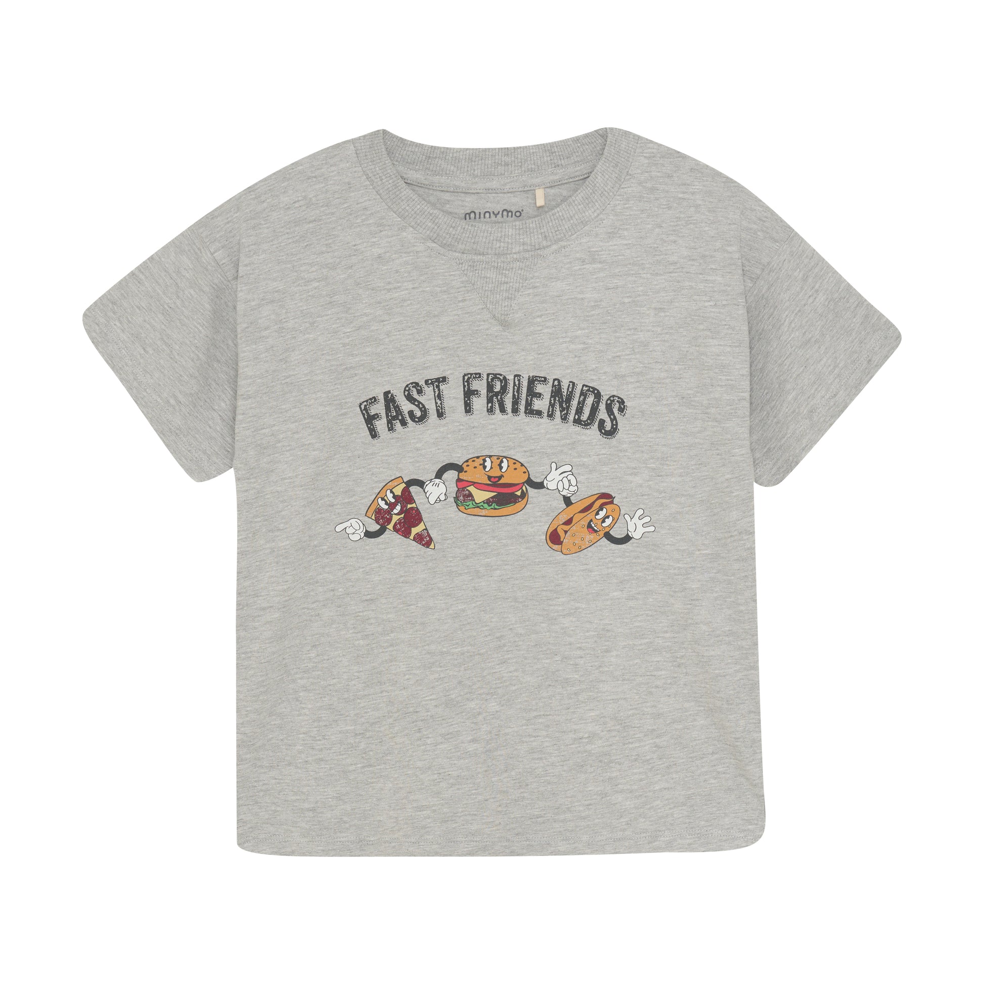 T-Shirt in grau ,, Fast Friends`` von Minymo