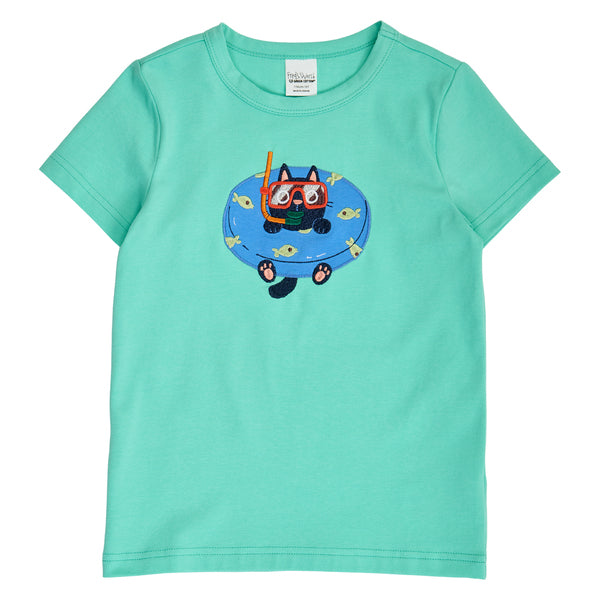 Fred`s World by Green Cotton T-Shirt mit Katzen Applikation
