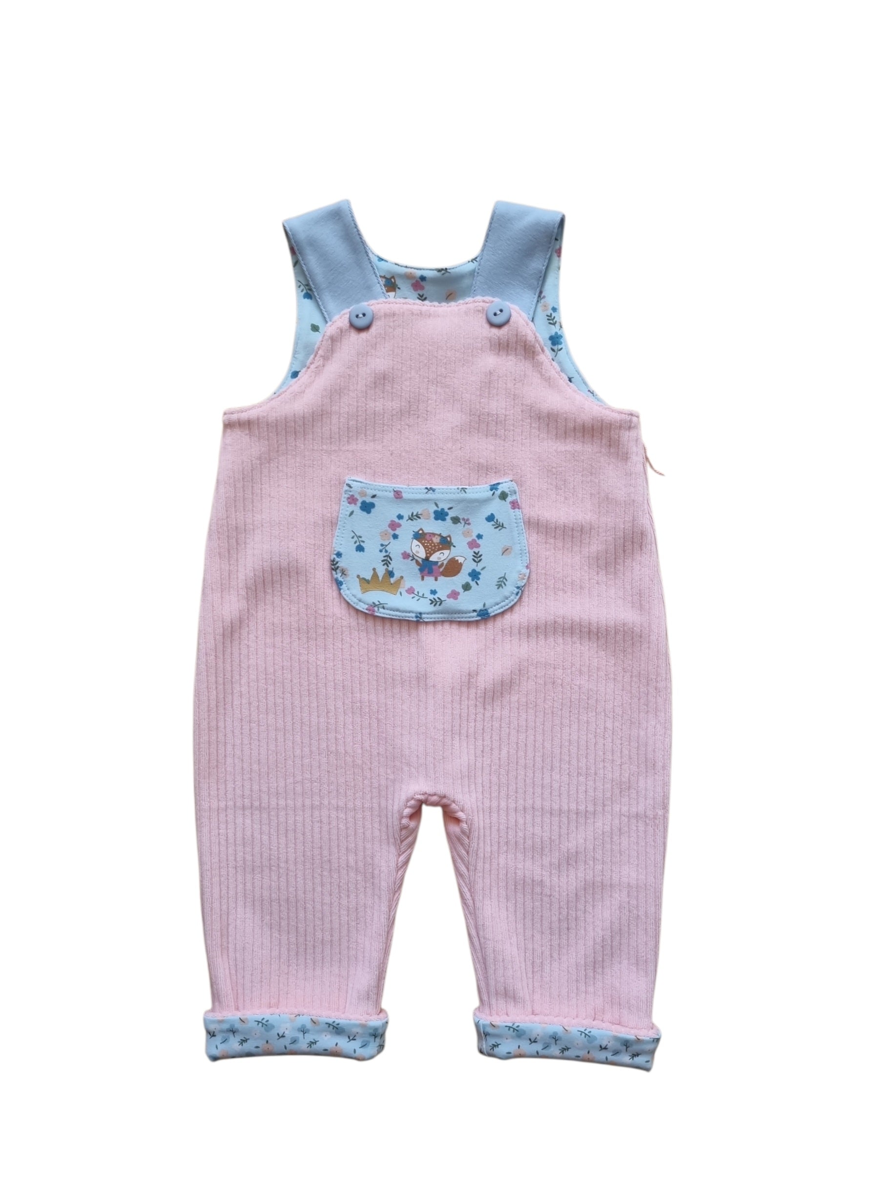 Latzhose Füchsli aus Bio-Baumwolle handgemacht von Chrönli (62cm)