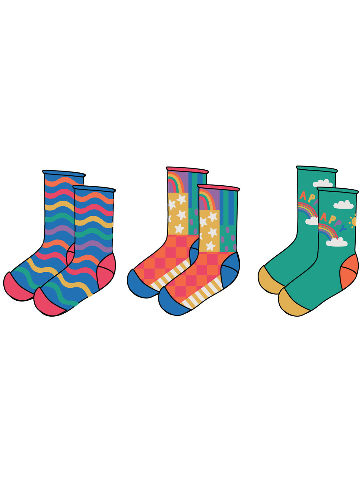 Socken Set Sterne und Wellen von Frugi