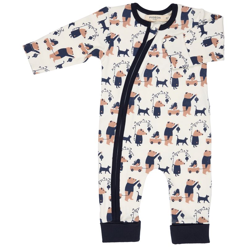 Strampler Bär mit Zip von Pigeon