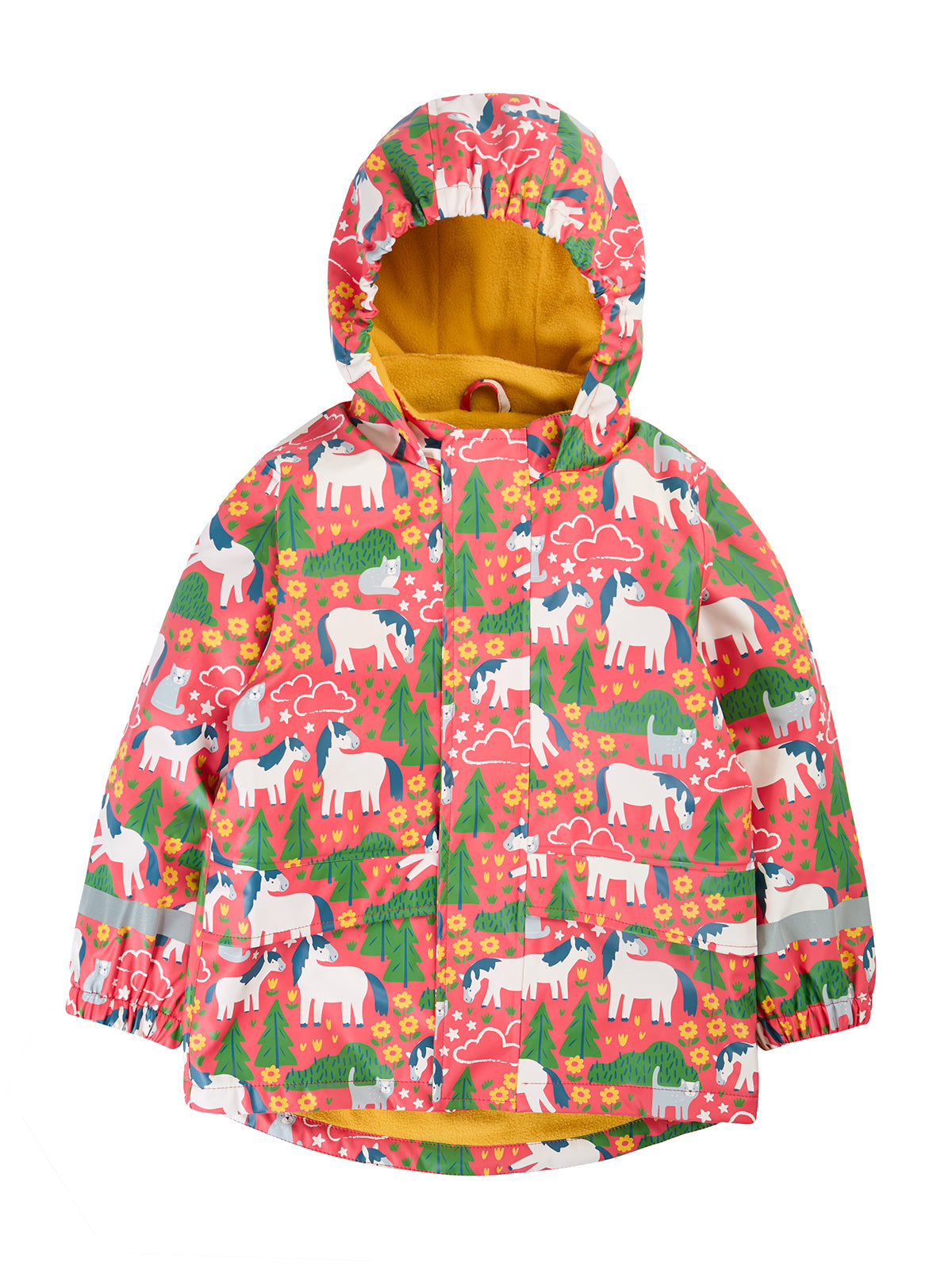 Regenjacke Pferde mit Reflektoren, aus Petflaschen recycelt, von Frugi