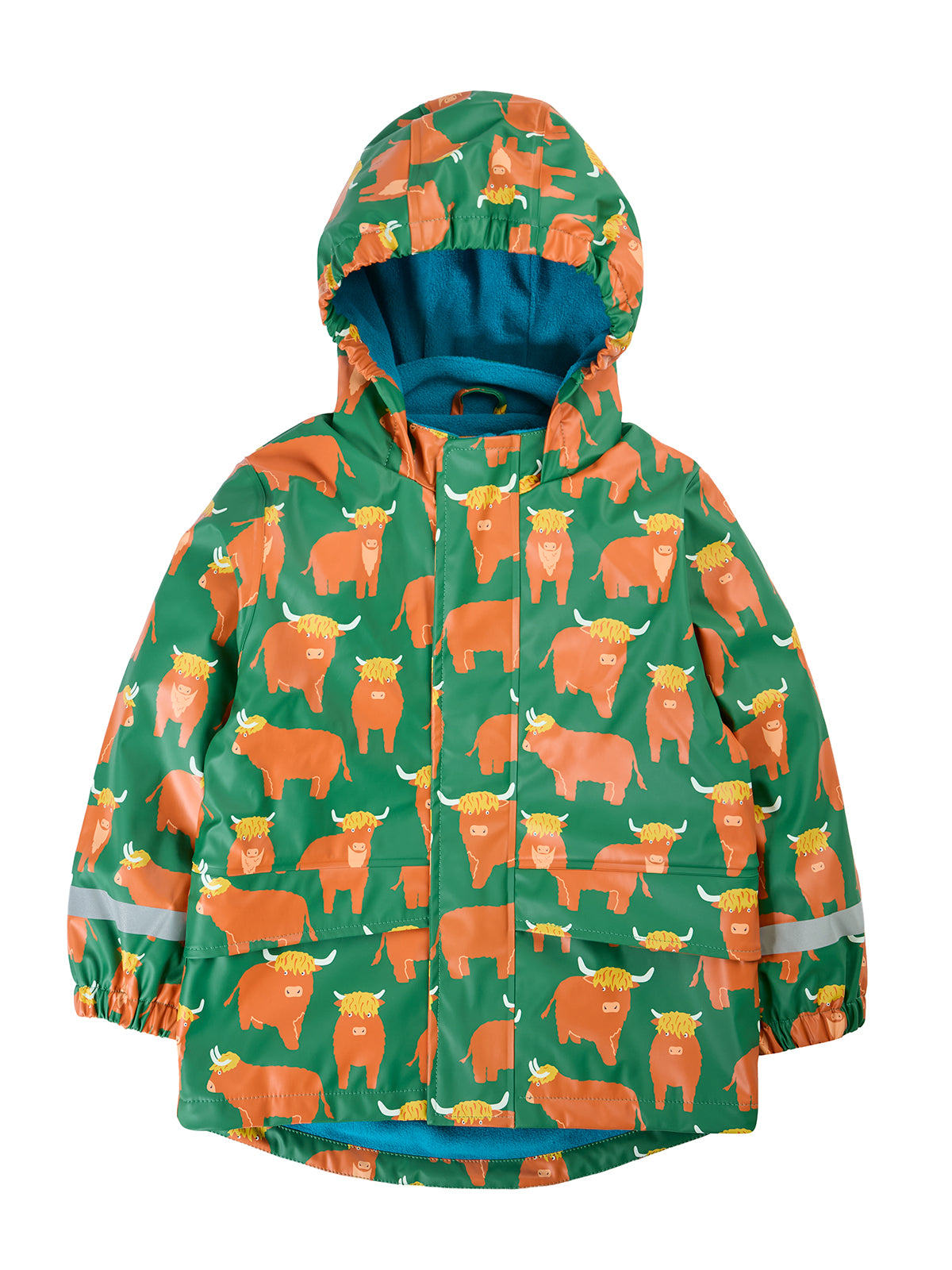 Regenjacke Kühe mit Reflektoren, aus Petflaschen recycelt, von Frugi