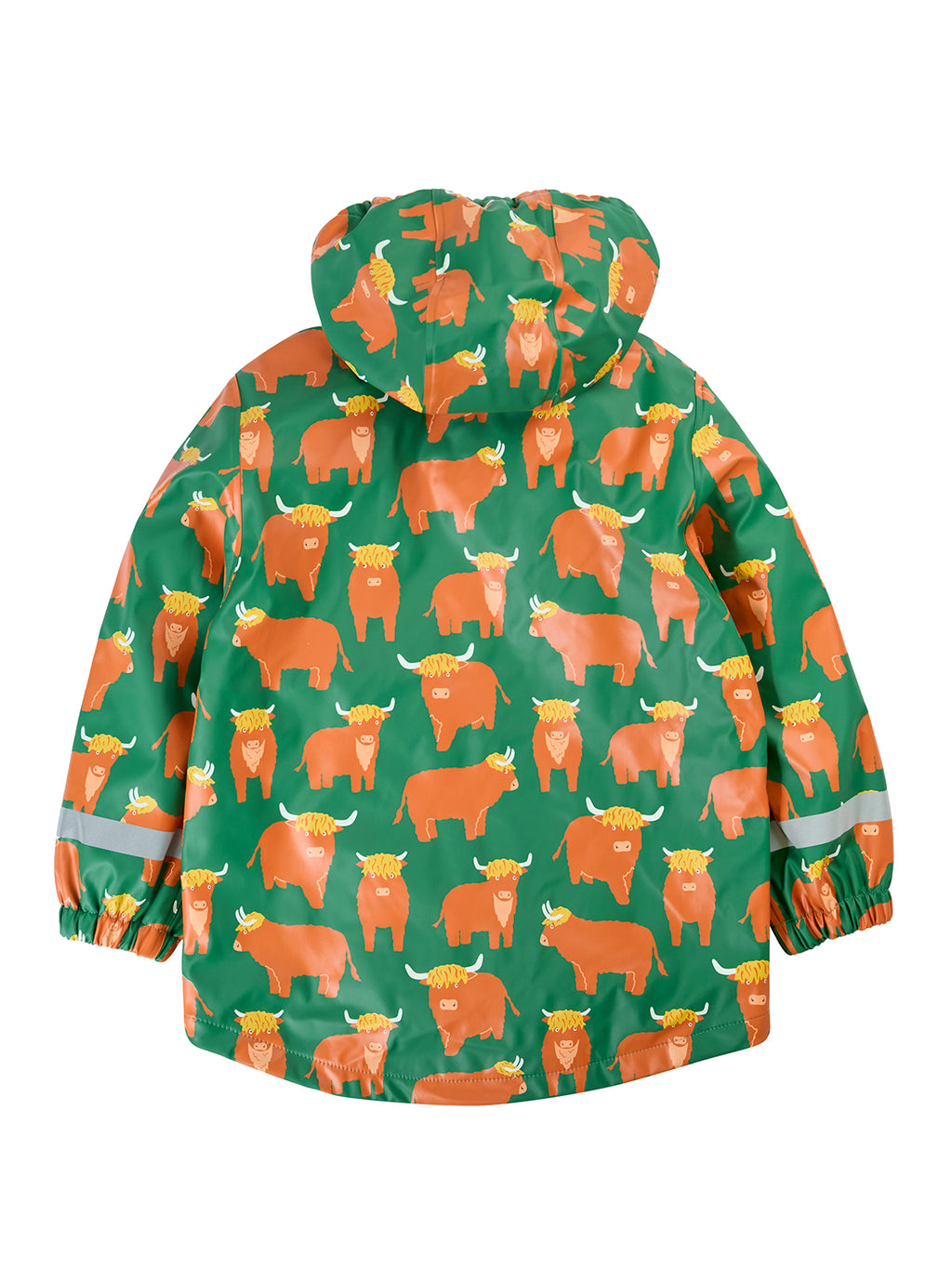 Regenjacke Kühe mit Reflektoren, aus Petflaschen recycelt, von Frugi