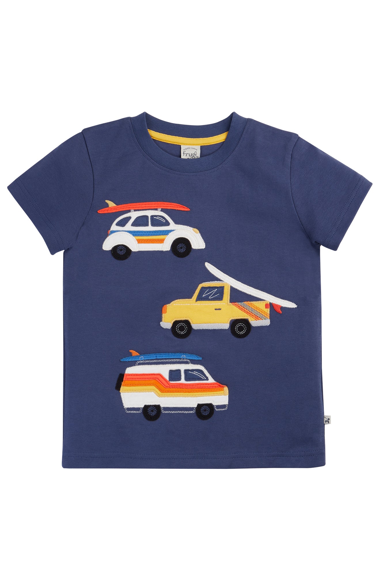 T-Shirt Auto mit Surfbrett von Frugi