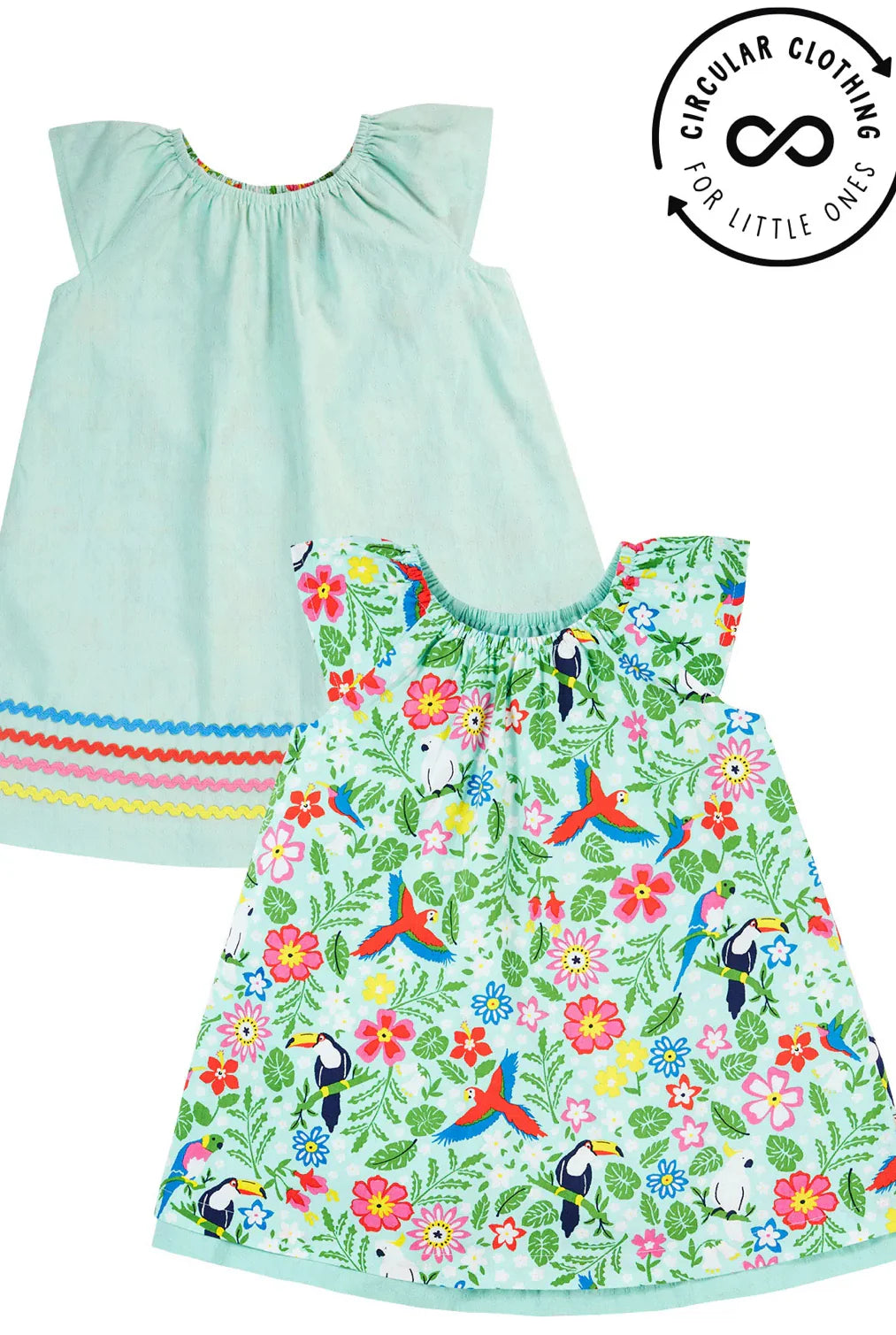 Wende-Kleid Papagei von Frugi