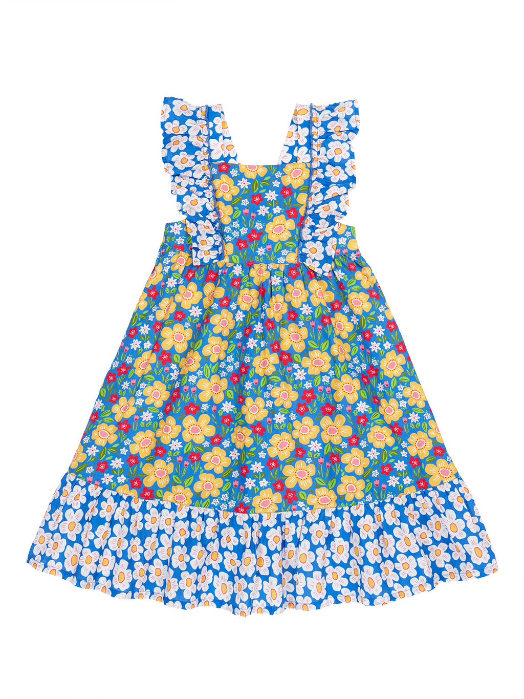 Kleid blau mit Blumen von Frugi