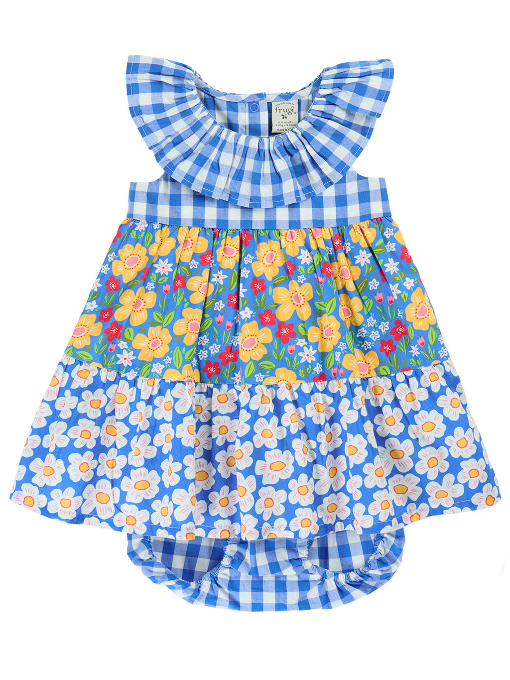 Kleid Blumen blau/weiss von Frugi