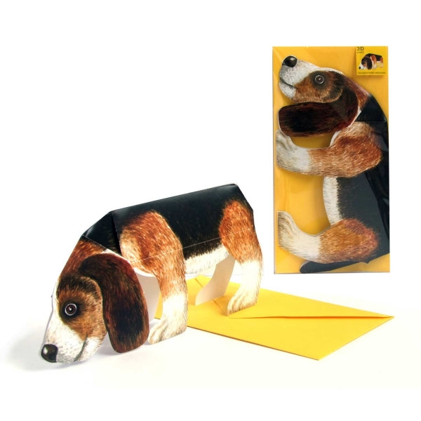 3-D Grusskarte Hund mit Couvert