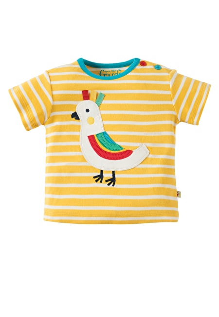 Atlantic Applique T-shirt Yellow Bird Vogel T-Shirt Frugi Gelb