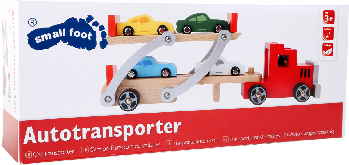 Autotransporter Auto Holz Spielsachen Small foot kartonverpackung
