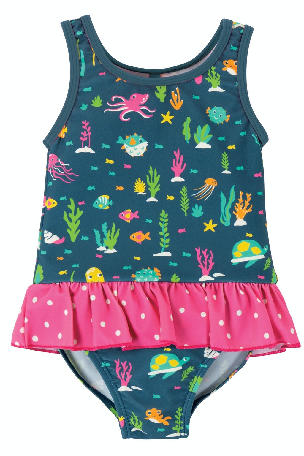 Bademütze in pink, UPF 50+ von Frugi