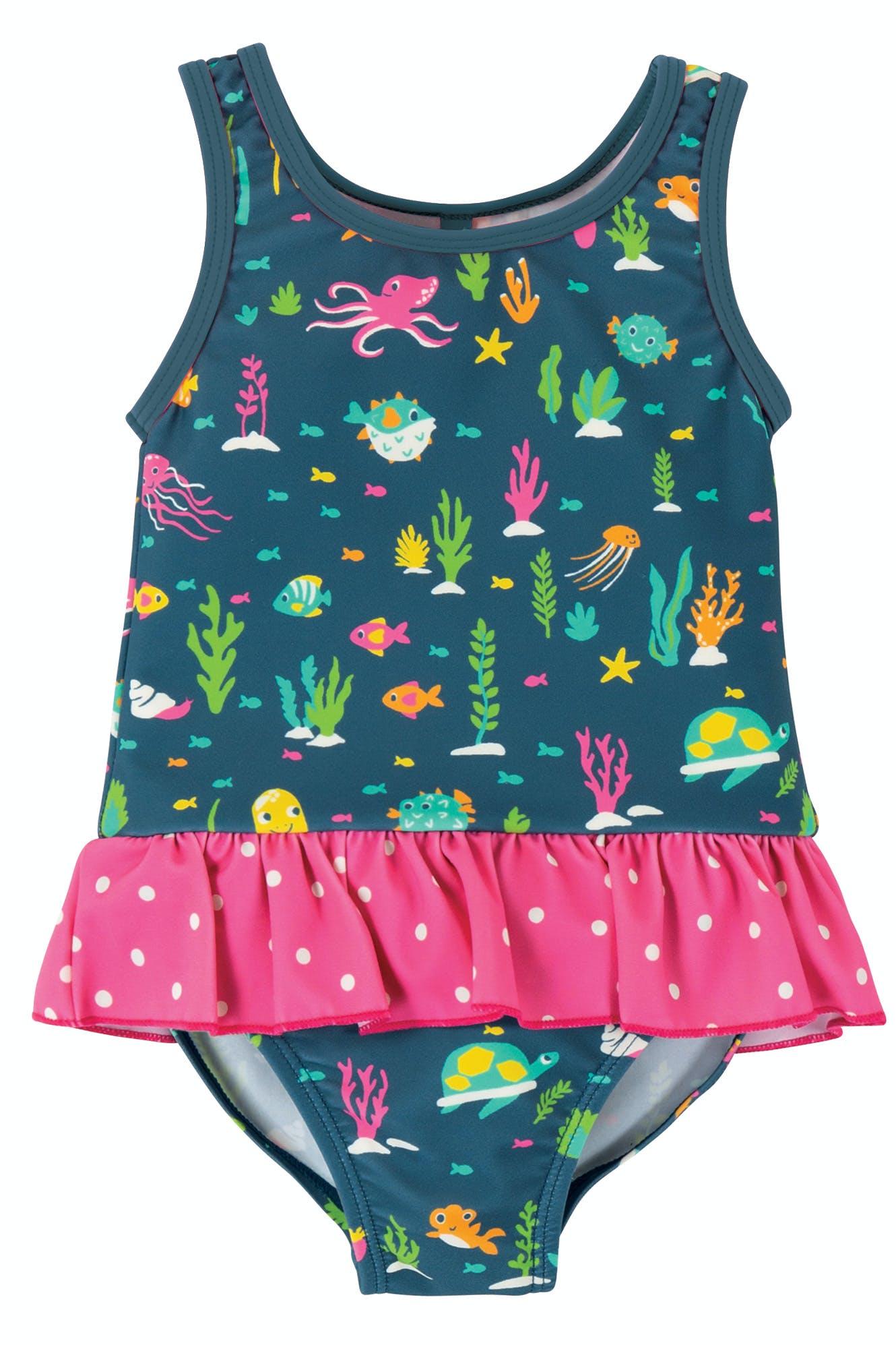 Bademütze in pink, UPF 50+ von Frugi