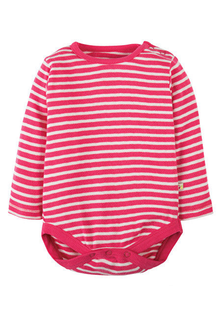 Body pink/weiss gestreift von Frugi ( 100 % Bio-Baumwolle )