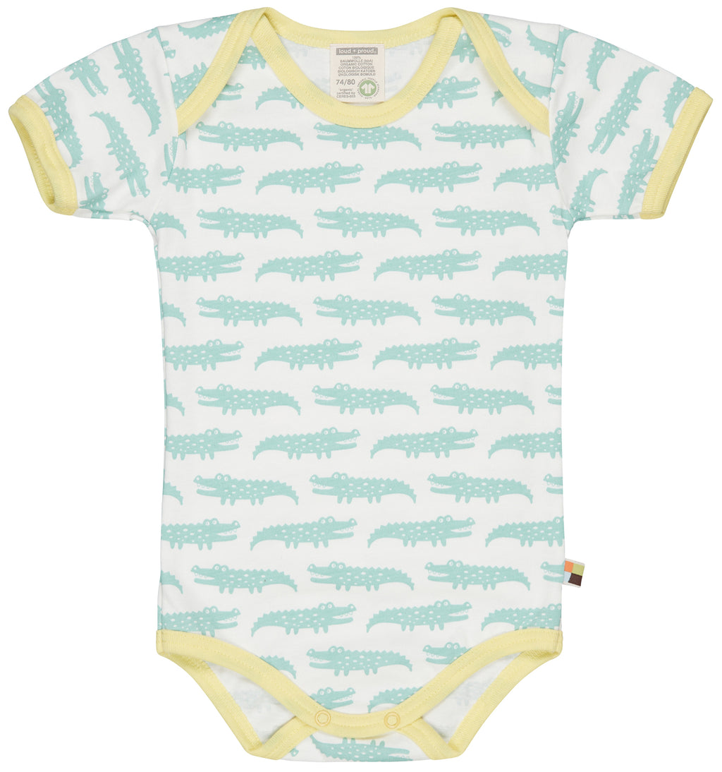 Grün gestreifte Sommershorts ( 3 und 9-12 Monate)  von Loud + Proud