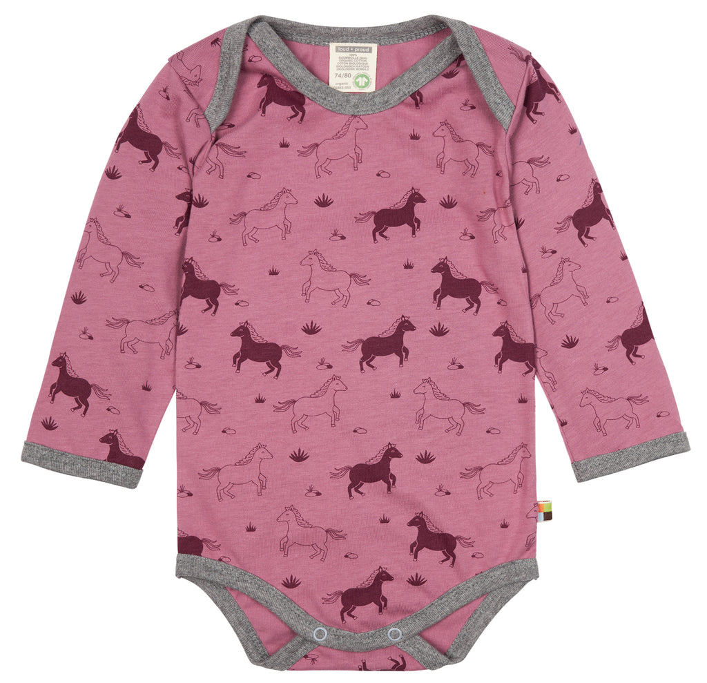 Langarm Body mit Pferde in grape von loud + proud