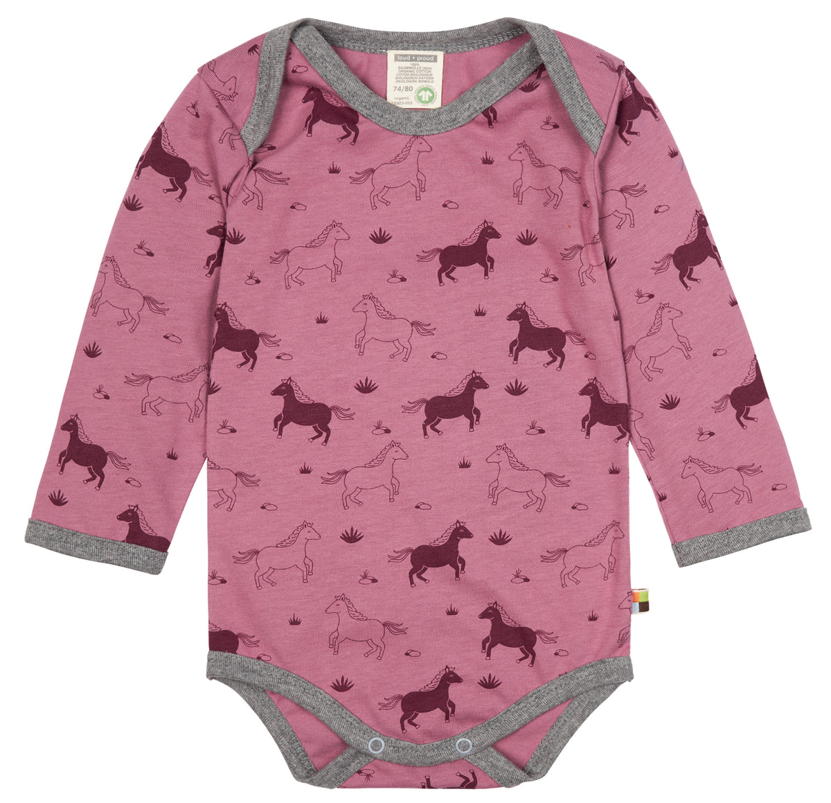 Langarm Body mit Pferde in grape von loud + proud