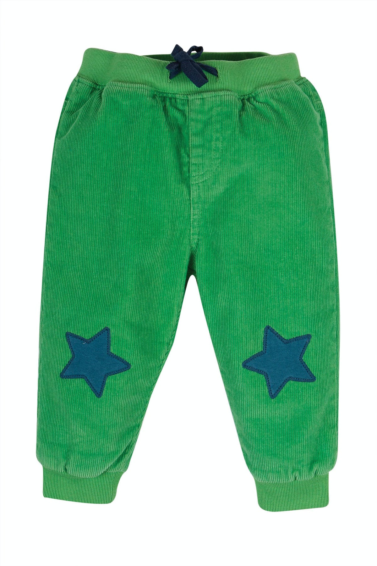 Cordhose uni grün mit Sternen ( 0-3, 6-12 Monate) von Frugi