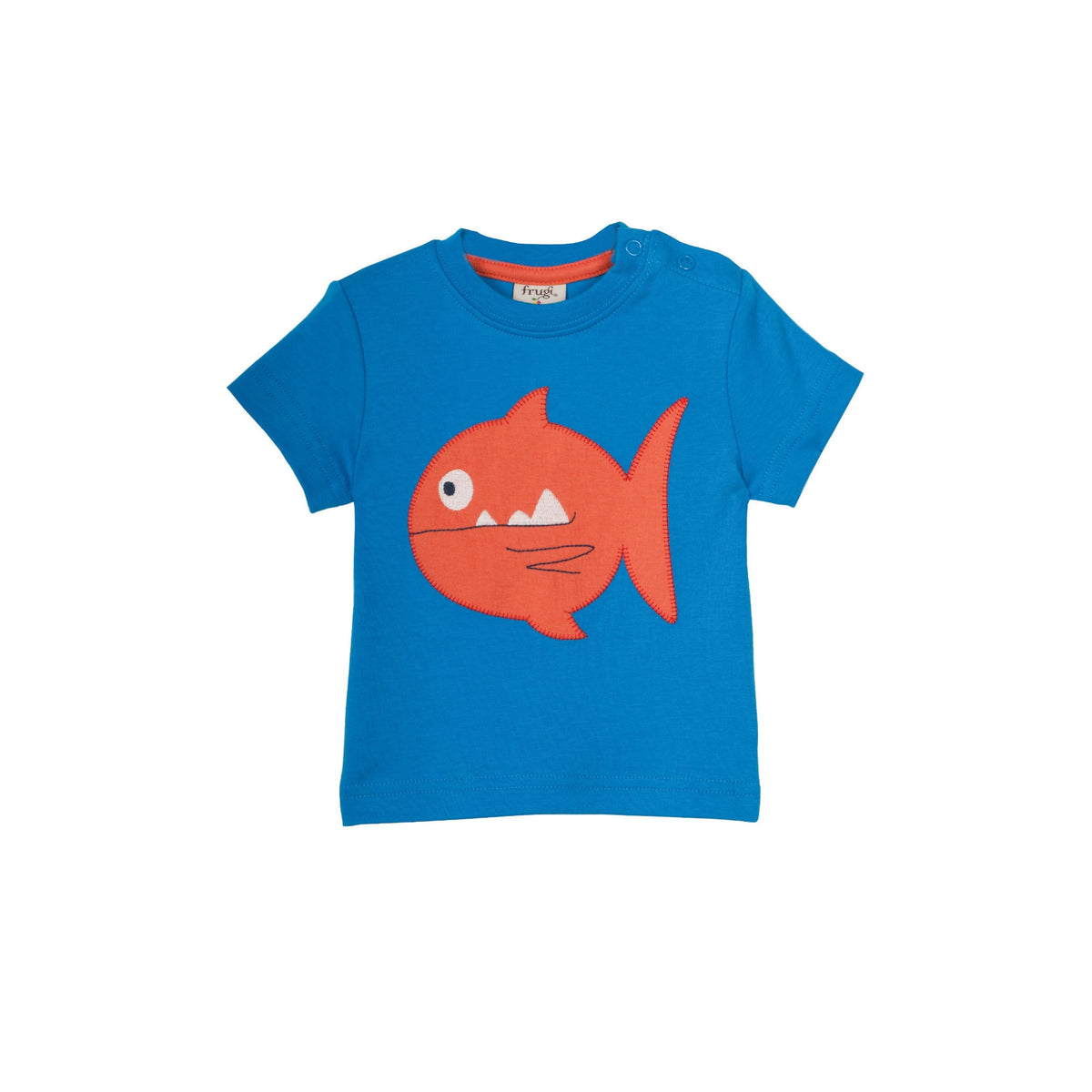 Shirt Fisch von Frugi( 0-3, 3-6, 6-12 Monate und 2-3 Jahre) 100%Bio-Baumwolle
