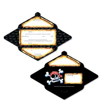 Einladungskarten-Set Piraten ,JOLLY ROGER 24-teilig in schwarz