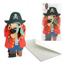 3-D Grusskarte Pirat mit Couvert