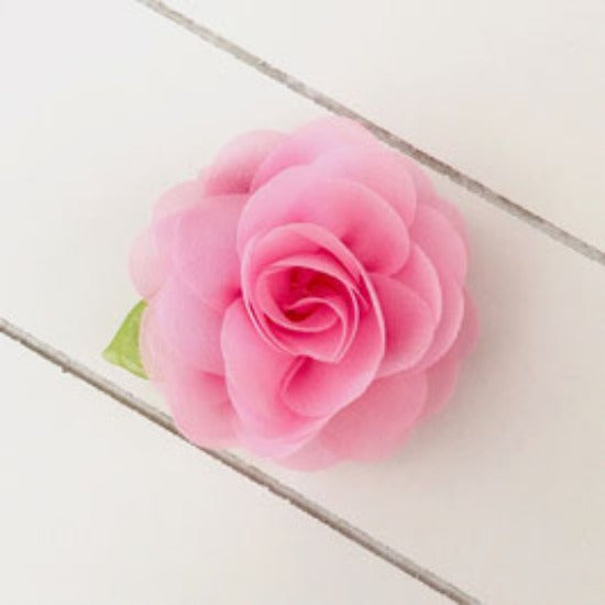 Haarspange mit Chiffon-Blüte Farbe Baby Pink von Pimpilotta