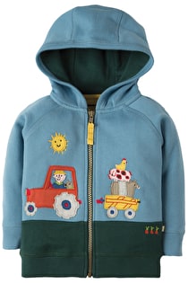 Jacke Bauernhof hell blau