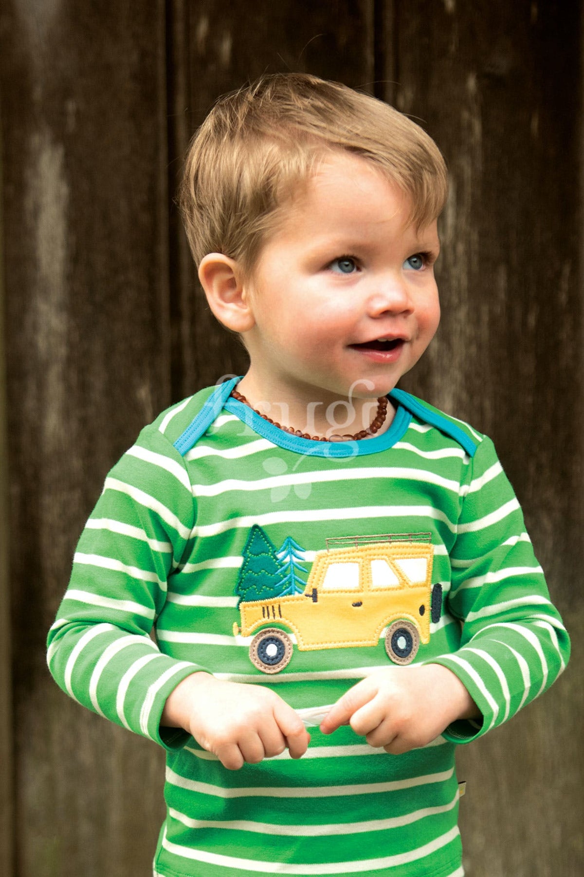 Shirt in grün mit Truck ( 0-3, 3-6, 12-18 Monate)  von Frugi