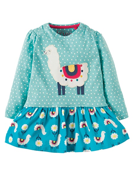 Kleid Lama blau Frugi Frühlingskleid 