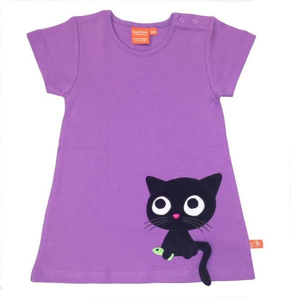 Kleid Lipfish Katze Lila Sommerkleid