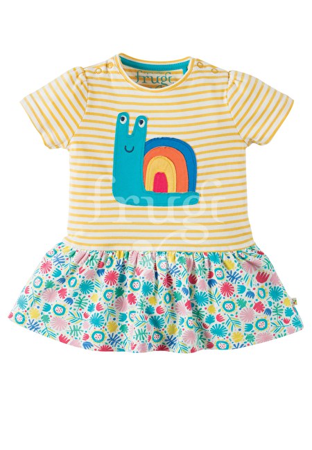 Kleid Schnecke Frugi gelb bunt Sommerkleid